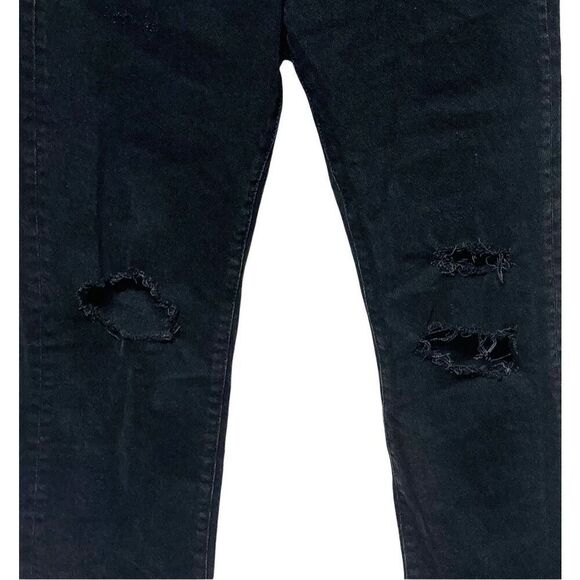 We the Free People Jeans Sz 27 Faded Black Bren Boyfriend Distressed Button Fly - Picture 6 of 7